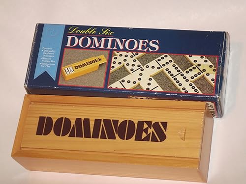 Miniatura 1 de Double Six Dominoes in Wooden Storage Box ... 28 Quality Engraved Dominoes