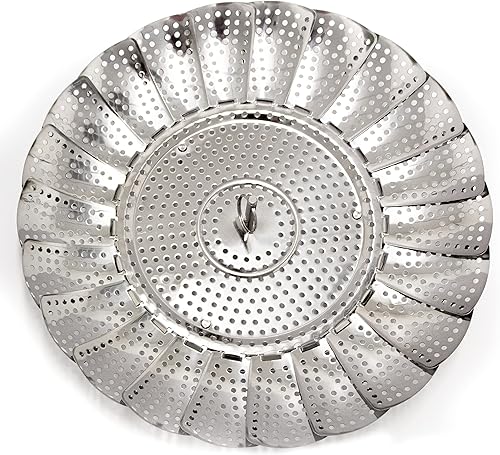 Miniatura 4 de BergHOFF Cesta de vapor de 7 a 11 pulgadas, acero inoxidable 18/8, plegable y expandible, se adapta a la mayoría de ollas y sartenes, acabado