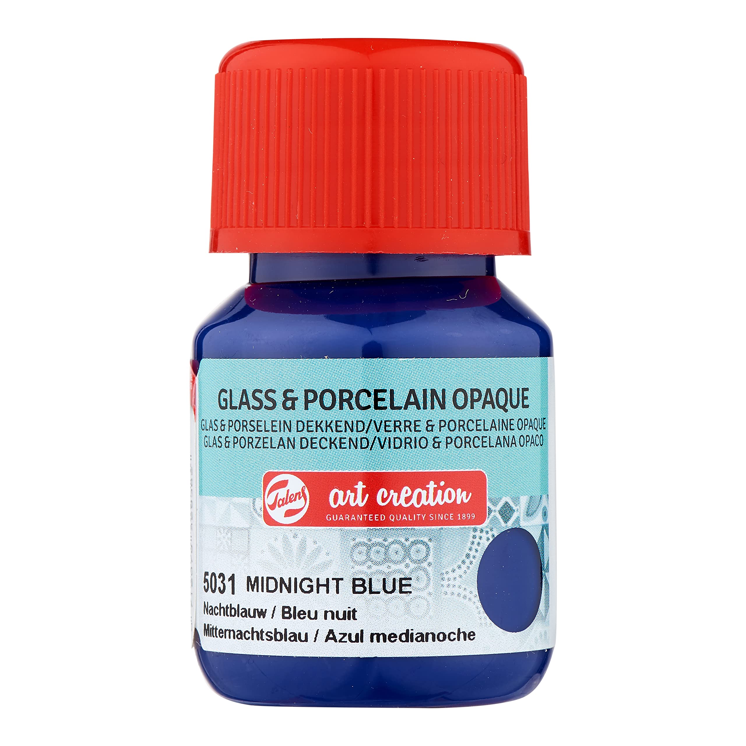 Talens Art Creation Midnight Blue - Glass & Porcelain Opaque Paint 30 Ml - Durable & Vibrant Finish - For Glass, Porcelain, Ceramics