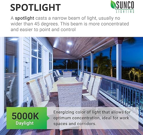 Miniatura 5 de Sunco - Luz de inundación LED para exteriores, bombilla LED PAR38 impermeable, del anochecer al amanecer, equivalente a 120 W, 15 W, exterior,