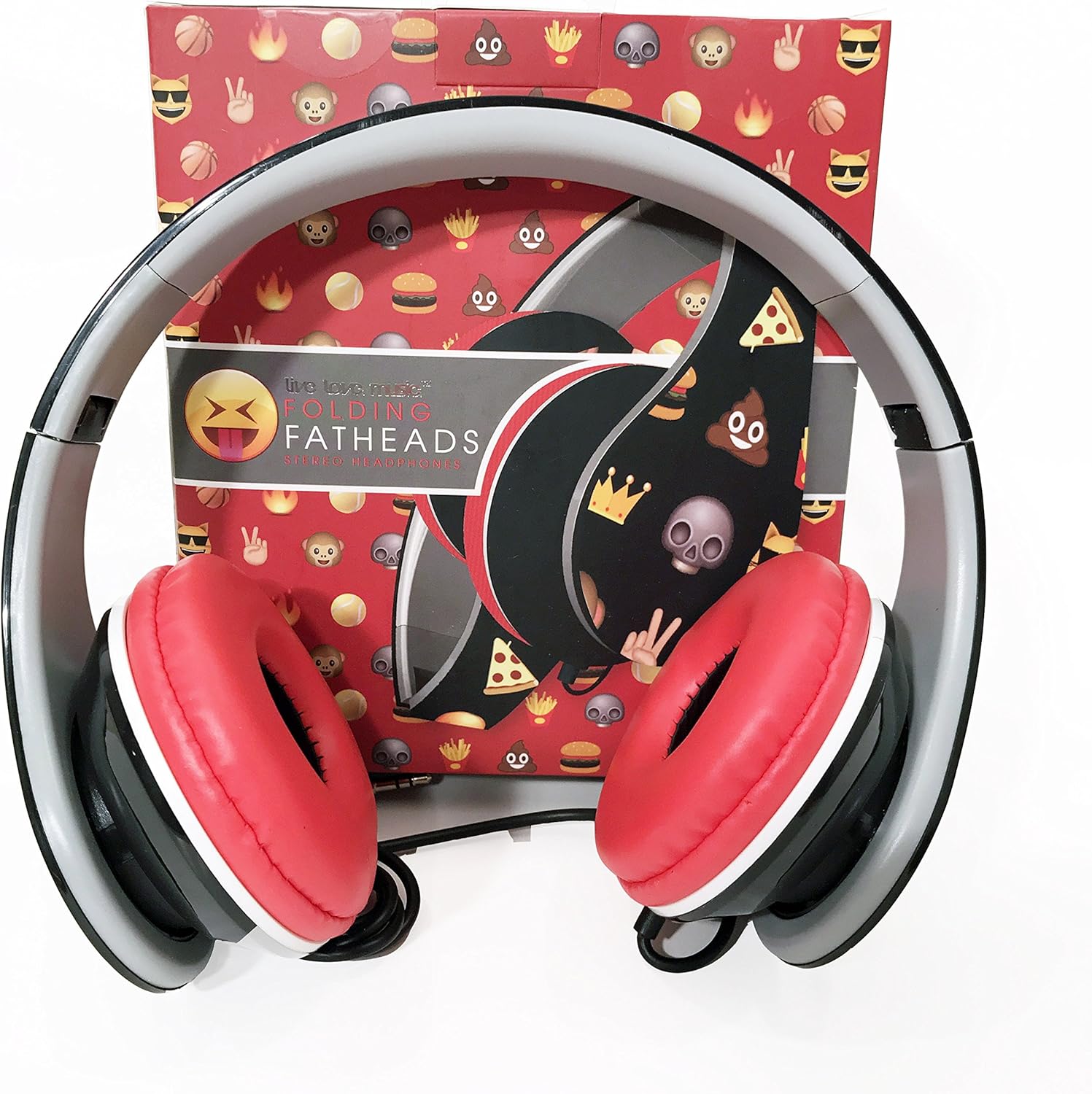 Emoji Poop And Skull Folding Fatheads Headphones