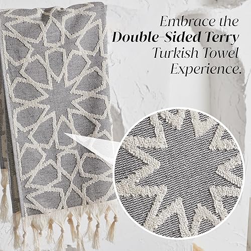 Miniatura 8 de Turkish Towels - Toallas de mano de rizo doble de 17 x 29 pulgadas, 100% algodón, ultra absorbentes, peshtemal, cara, yoga, cabello, toalla de