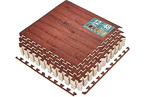 Sorbus 48Sq. Ft. Wood Grain Textured Wood Floor Panels Tiles