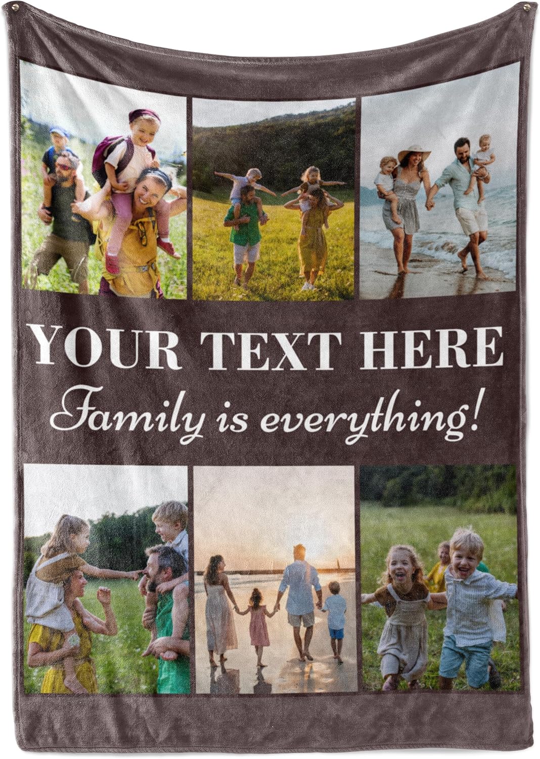 Ships Next Day, Custom Blanket with Picture and Text - Printed in USA, Personalized Photo Blanket with Text (Fleece 60x80)
