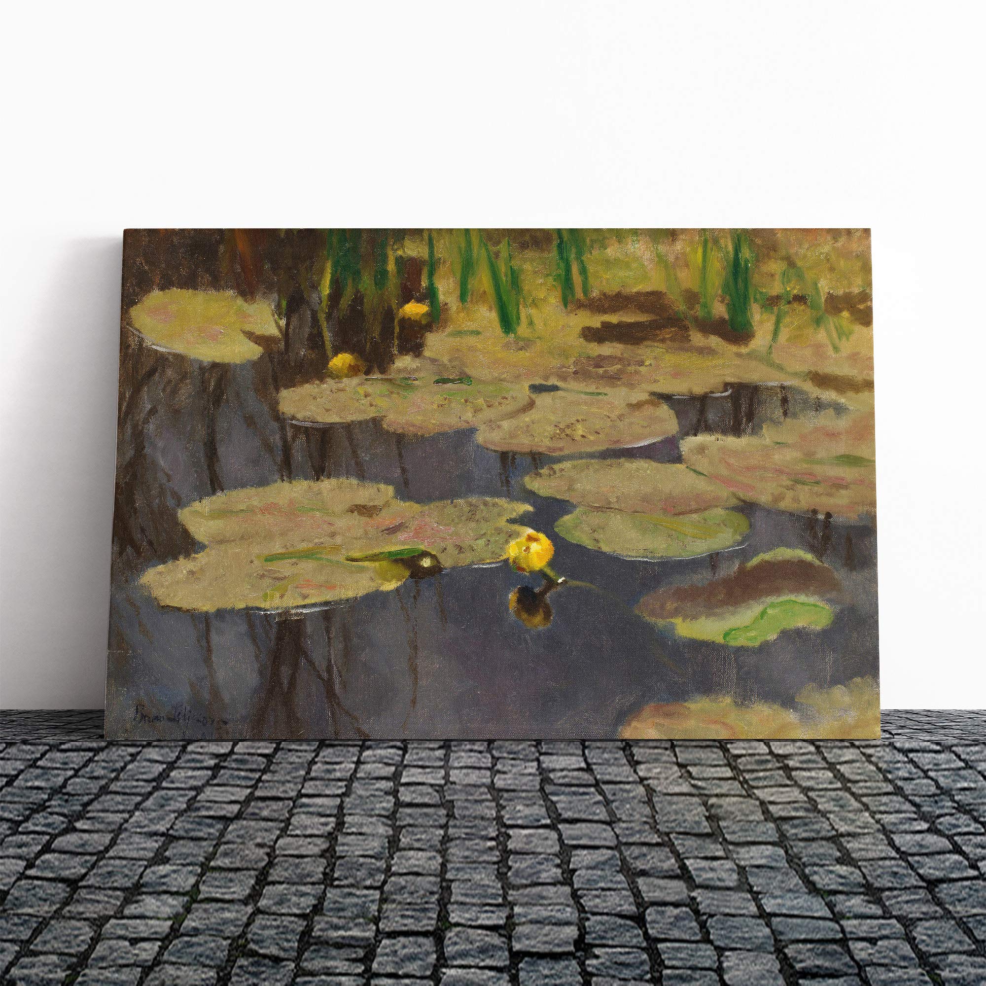 Bruno Liljefors Lilly Pond Canvas Print | Gallery Wrapped 30mm Frame Wall Art | 20x14 inches | Ready to Hang | Modern Picture | Living Room Bedroom Lounge Office