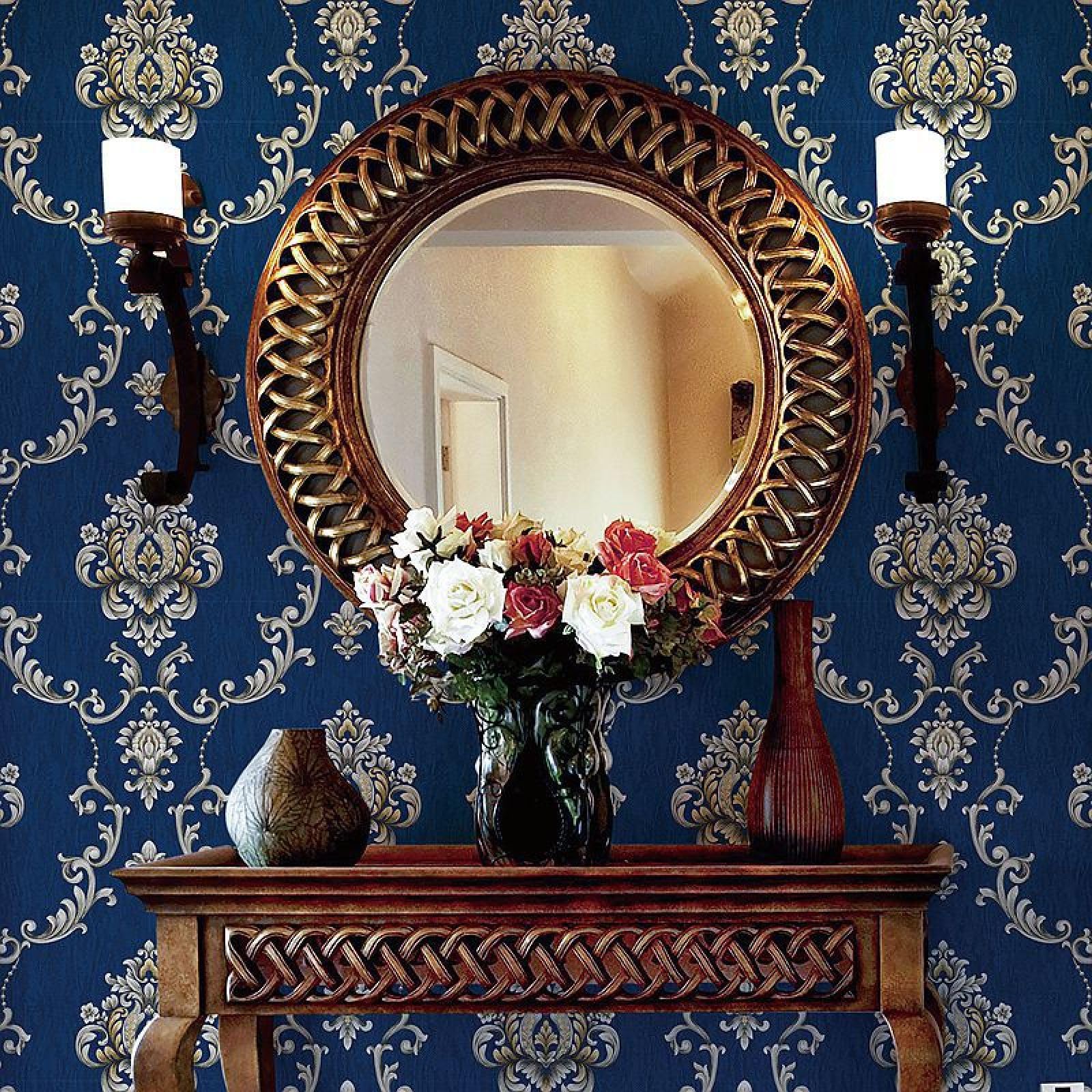 Soggiorno carta da parati rotolo carta da parati, Carta da parati 3D con fiori di grandi dimensioni in stile europeo, parete del soggiorno, hotel, ingegneria, carta da parati in rilievo, non autoadesi