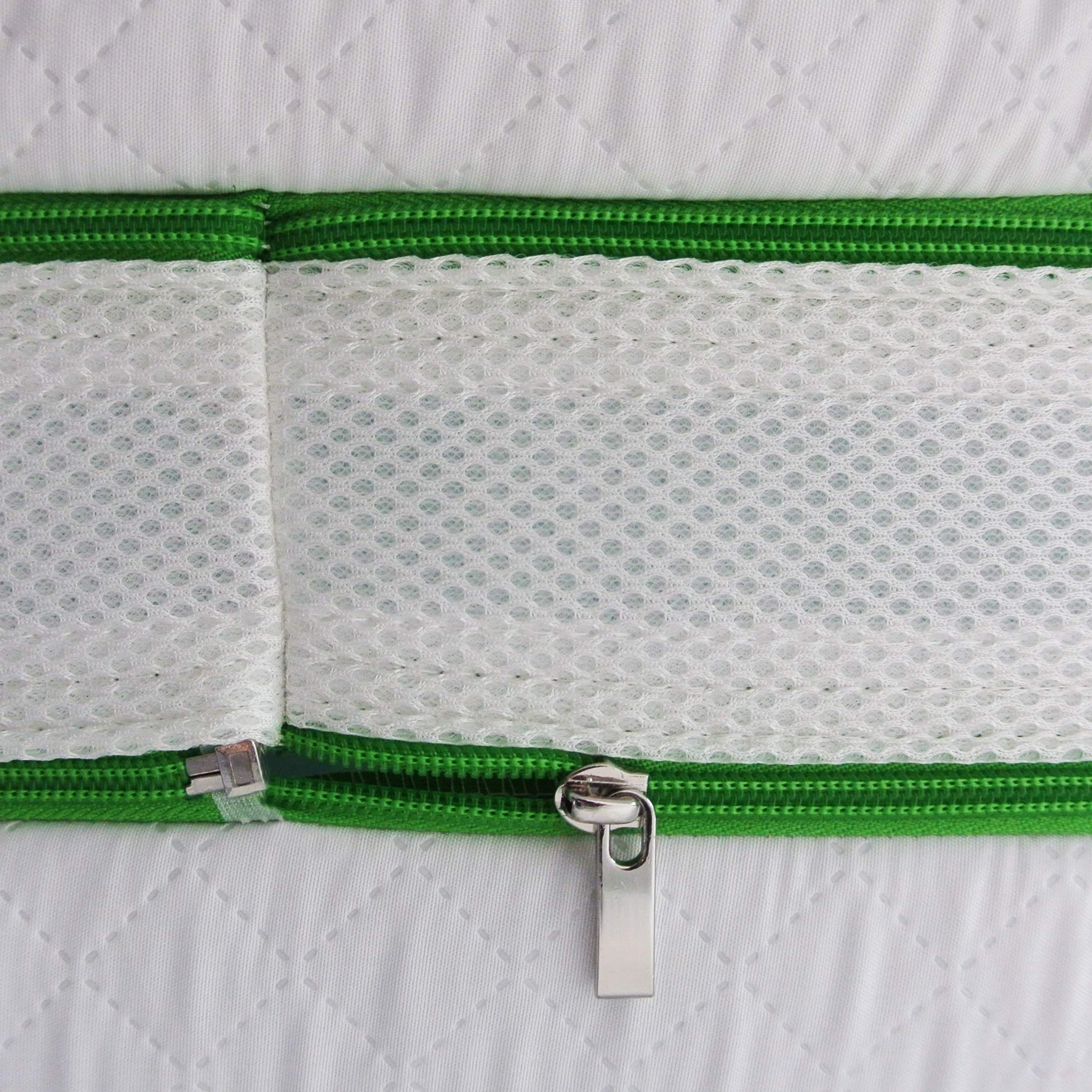 Baldiflex Emporio Materasso Singolo Molle Insacchettate e Memory, Green Spring 800 Molle + 3 cm Memory, 7 Zone Differenziate, Misura 90x190 cm