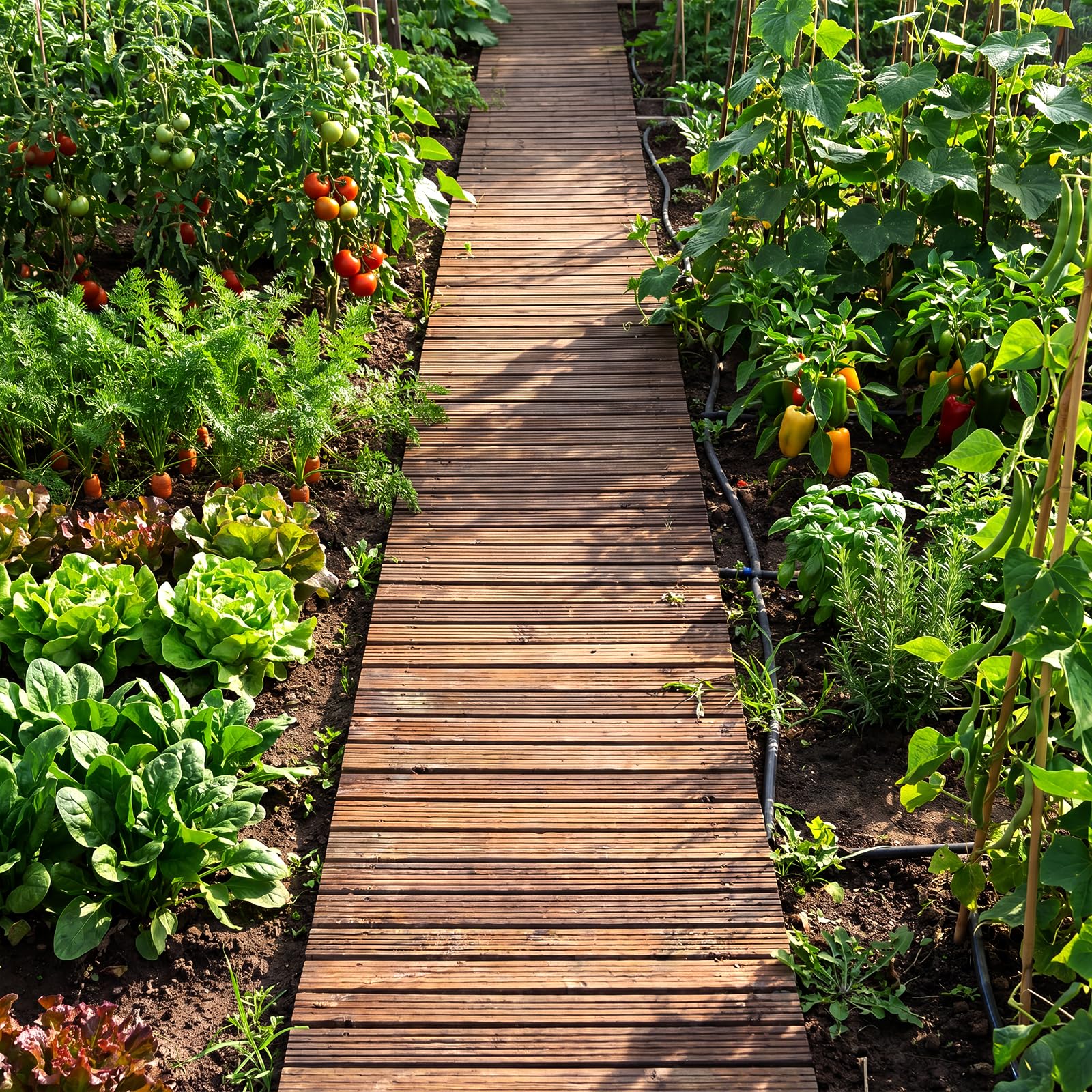 COSTWAY Allée de Jardin en Bois de 367 cm avec Fil d'acier (Marron)