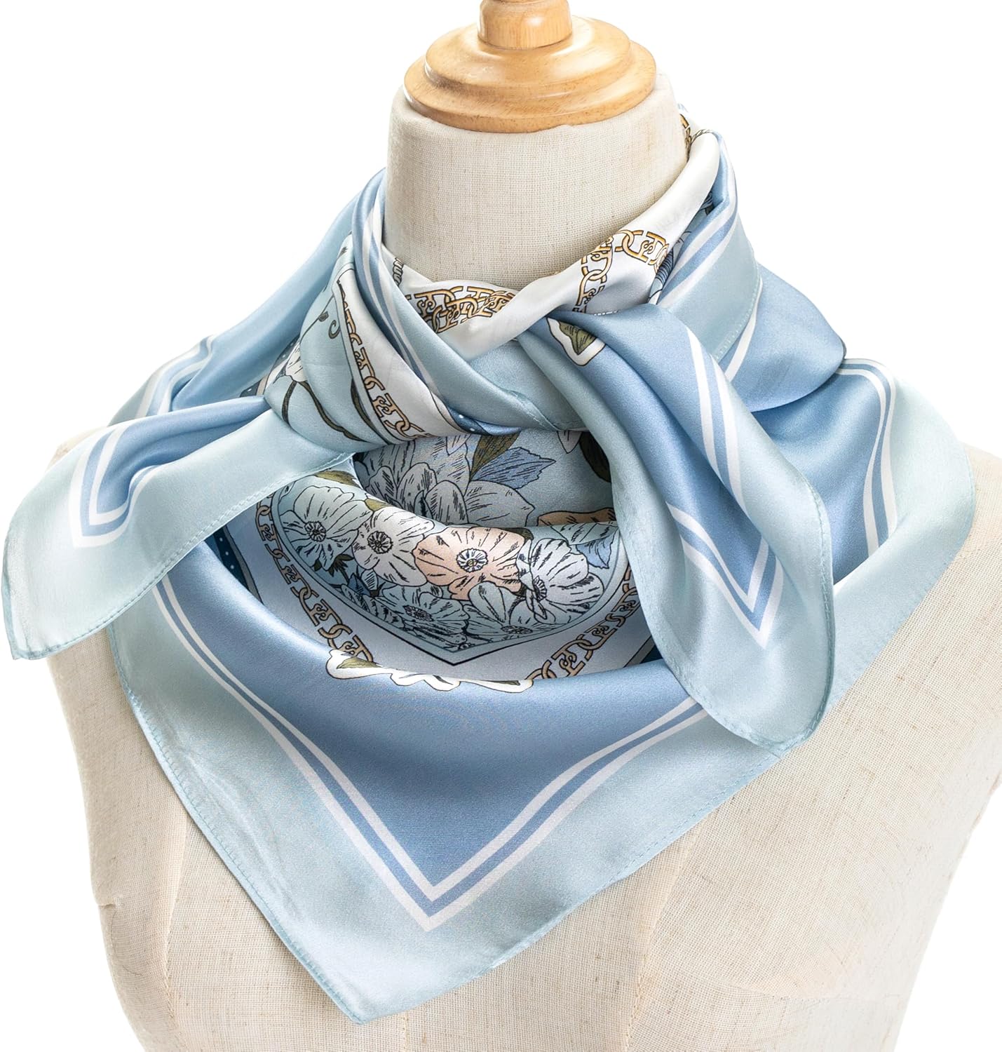 100% Mulberry Silk Scarf for Women for Neck, Large Bandana Square Satin Head Scarf for Hair 35"x35" - Image 2