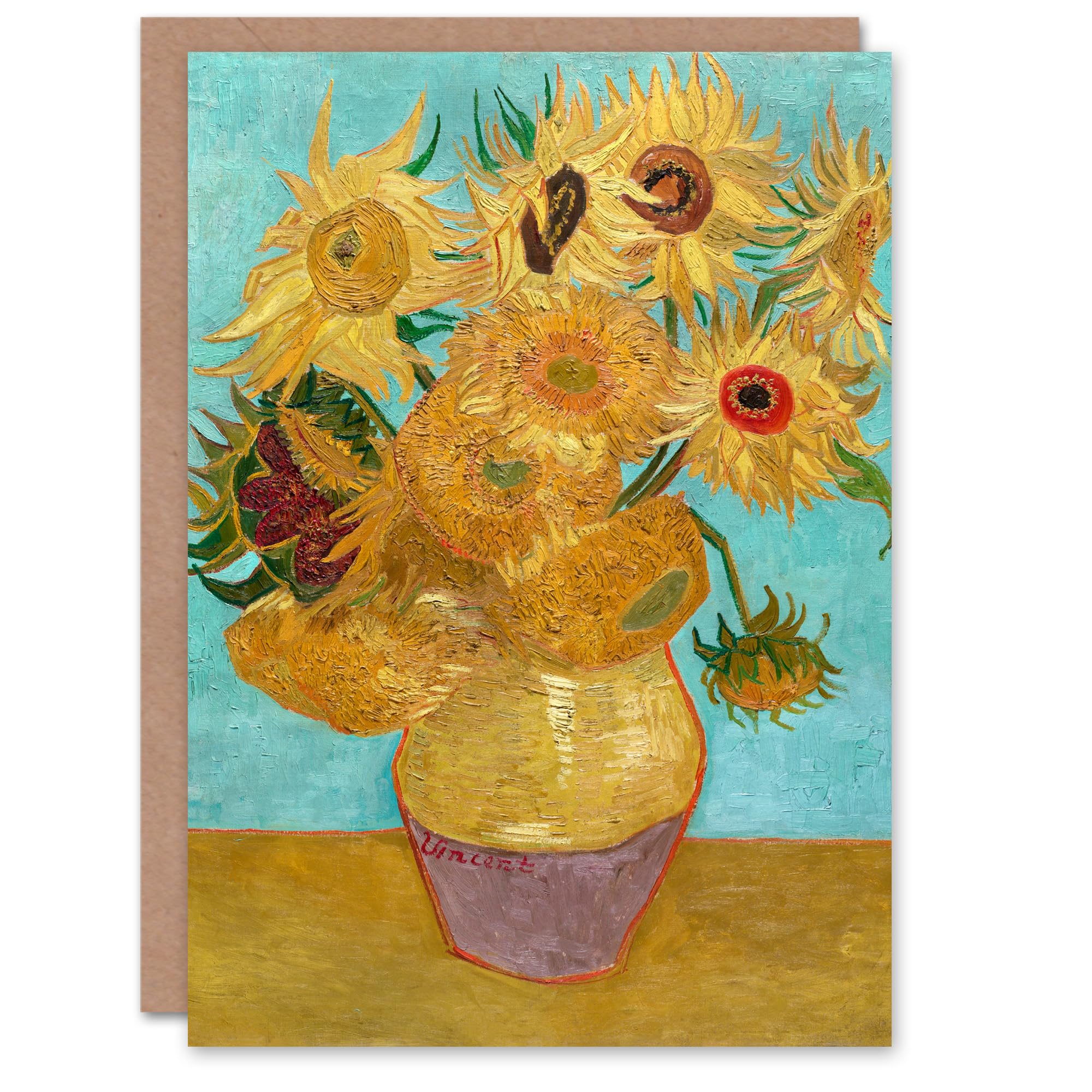 Artery8 Vincent van Gogh Art Card Vase with Twelve Sunflowers