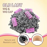 Vista 13 de 4E's Novelty Disfraz de anciana para niños, para 100 días de escuela, disfraz de abuela para niñas, accesorio para niños pequeños de 3 a 10 años