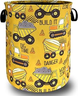 Cartoon Cars Laundry Hamper Oxford Cloth Foldable Basket 18.9x16.5 Inch | With Handle Large-Capacity Tote Bag Funny Laundry Hamper Clothes Storage Bucket Toy Organizer For Bathroom,Laundry,Bedroom