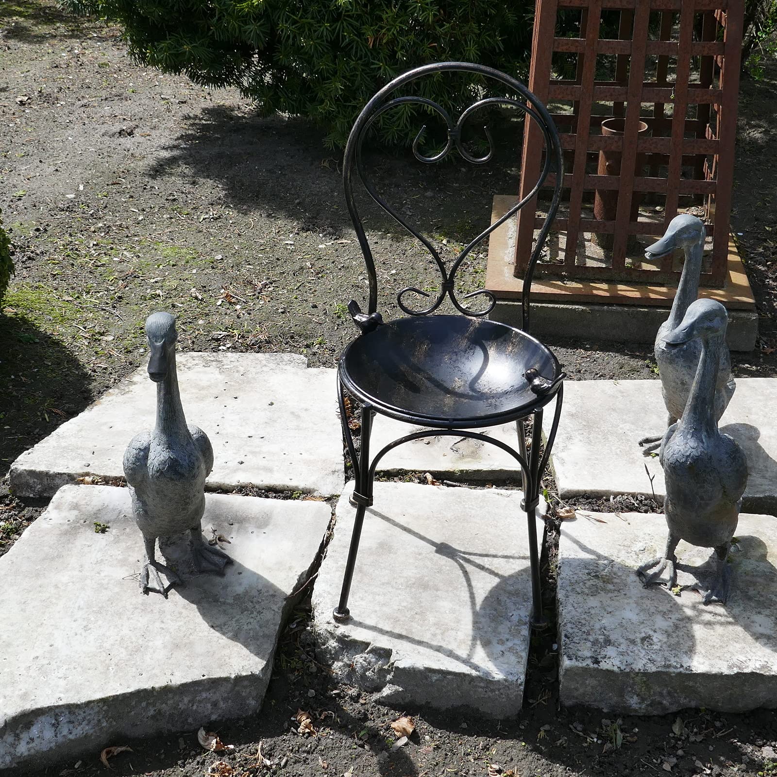 Posiwio Bebedero para pájaros, silla decorativa para jardín