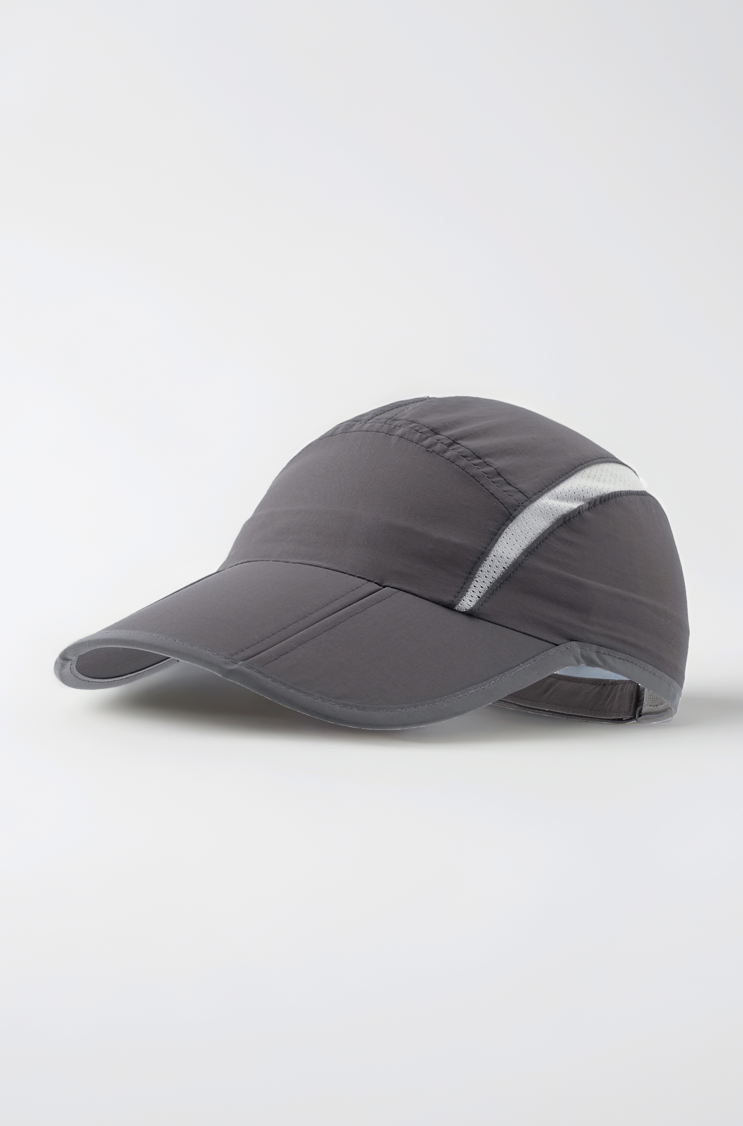 Foldable Mesh Sports Cap with Reflective Stripe Breathable Sun Runner Cap