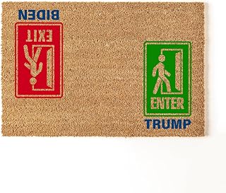 ASPOL Print Enter Exit Trump Biden Doormat - Front Door Mat - Welcome Matt Outdoor for Porch Decor | Trump 2024 Elections Entry Rug | Outdoor Mat for Front Door Entrance | Clearance Outdoor Rugs