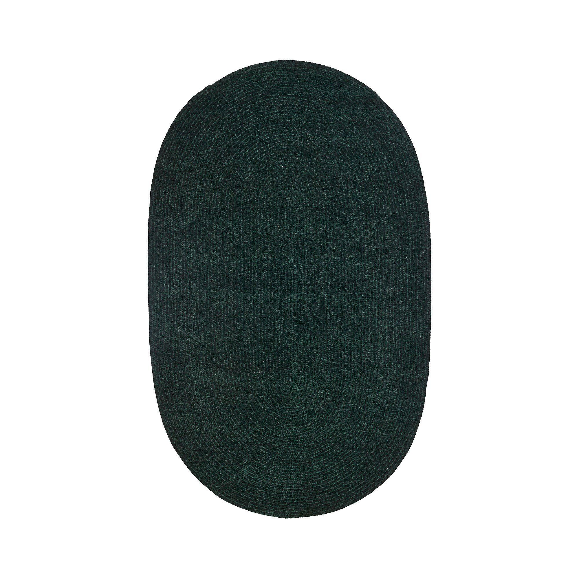 Better Trends Chenille Solid Braid Collection is Durable and Stain Resistant Reversible Indoor Area Utility Rug 100% Polyester in Vibrant Colors, 60" x 96" Oval, Emerald Green