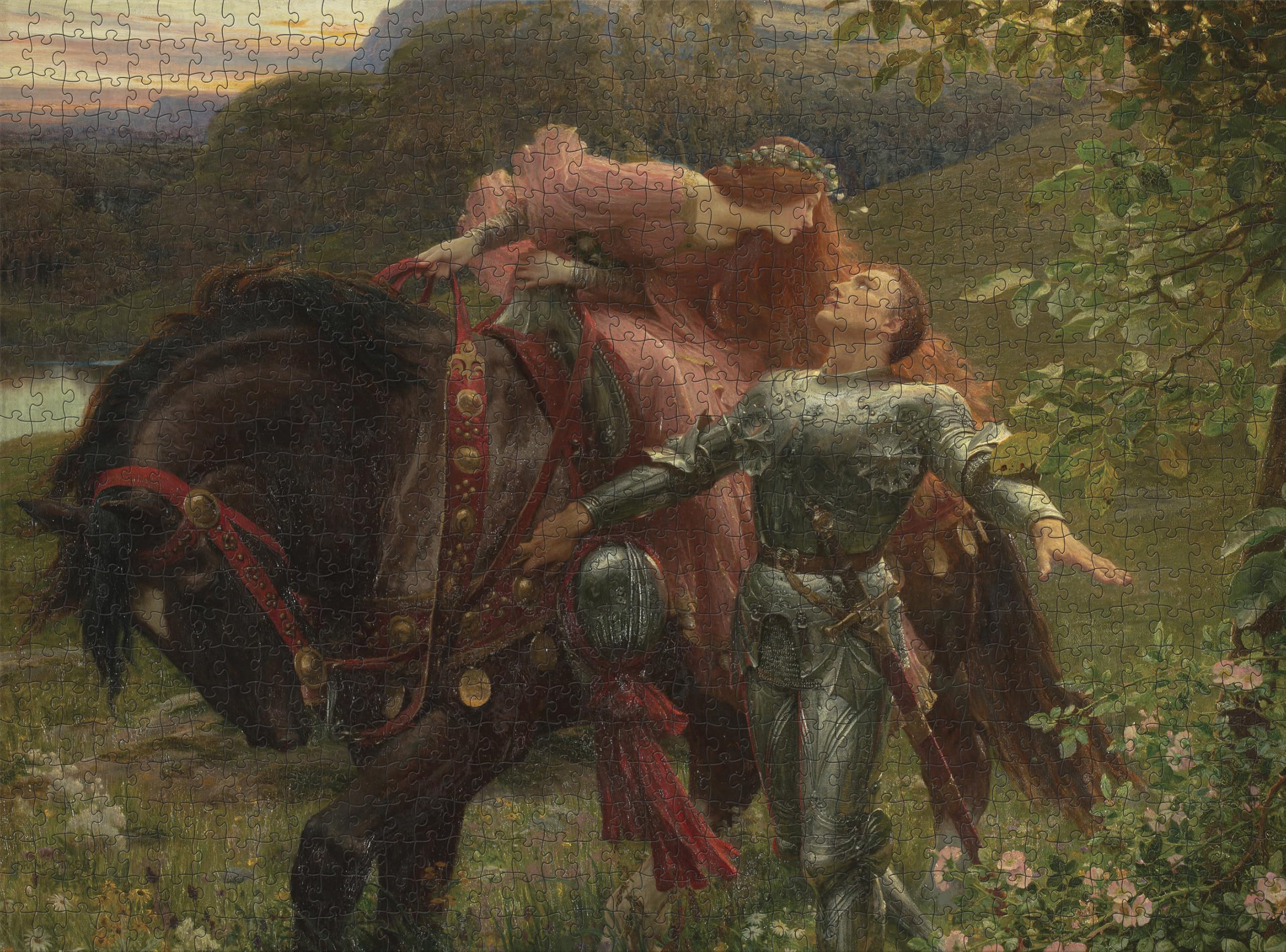 Pomegranate Puzzle da 1000 pezzi per adulti, Frank Dicksee's La Belle Dame sans Merci, finitura opaca, vestibilità aderente