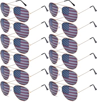 Seifar Independence Day Flag Sunglasses UV400 Patriotic Glasses for 250th Anniversary 4th of July Independence Day Supplies