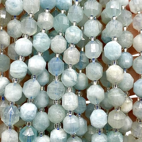 Miniatura 2 de ABCGEMS - Cuentas de aguamarina brasileña (forma de prisma mejorada que amplifica la energía, permite que la energía se disperse en todas las