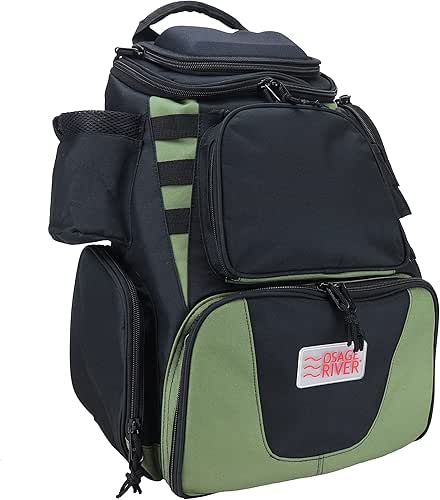 OSAGE RIVER Fishing Backpack, Fits 4 Large Tackle Boxes MOLLE