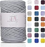 Vista 131 de Makromecity, Cordón de macramé de un solo hilo de 3 mm x 100 yardas (300 pies) Hilo de algodón azul marino de 3 mm de un solo hilo para arte