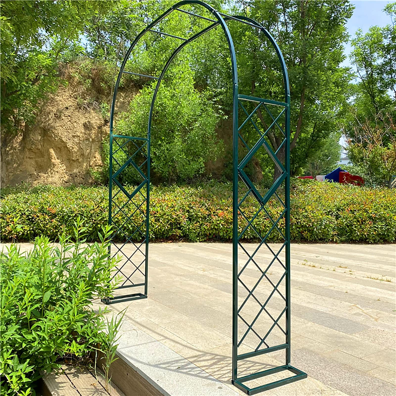Arco da giardino per piante rampicanti, griglia in ferro battuto, arco per rose, pergolato decorativo da giardino, facile da installare, per esterni, prato, terrazza, matrimoni e serate romantiche