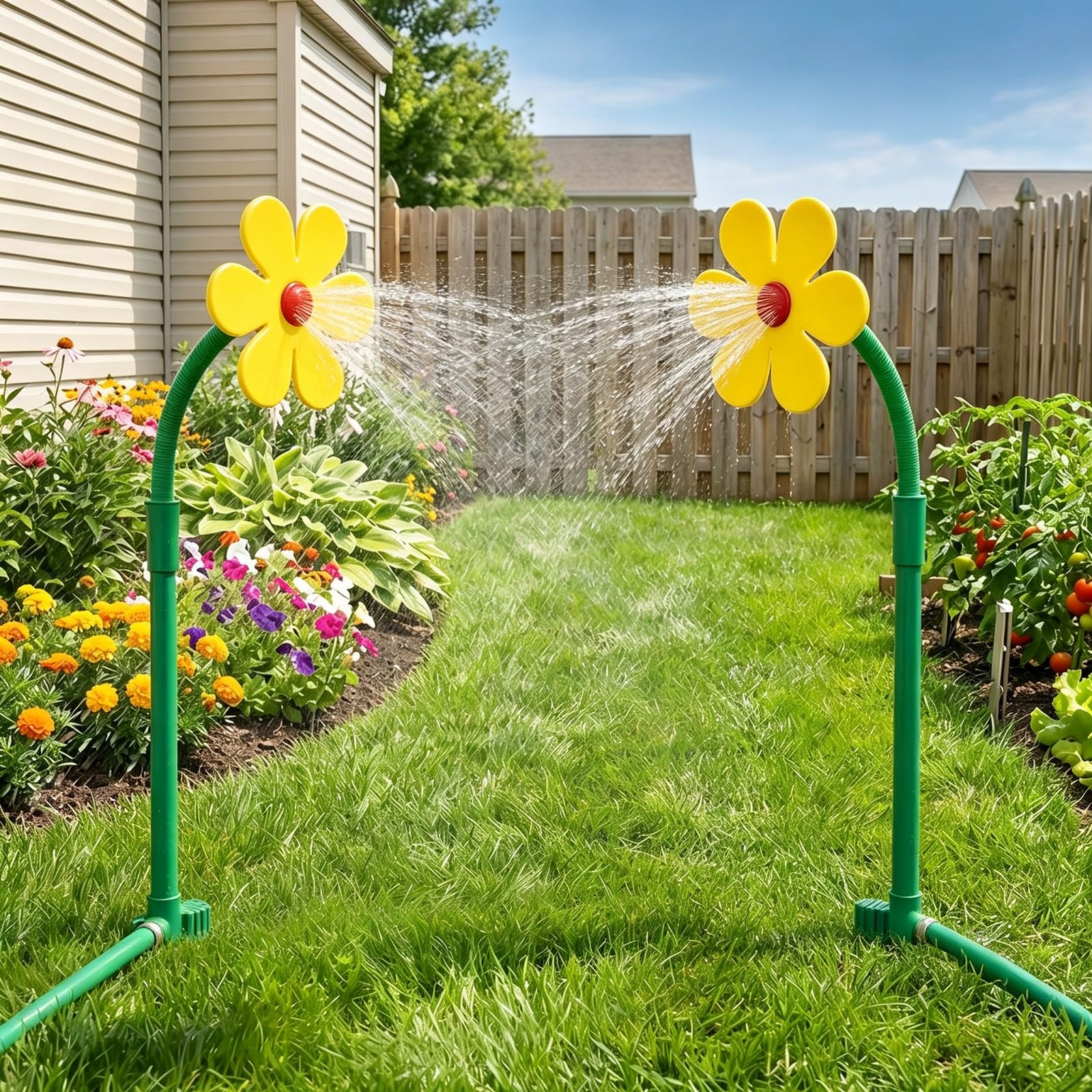 2Pcs Crazy Daisy Sprinkler,Dancing Flower Water Sprinkler with Adapters for Lawn & Garden,Watering Sprinklers Sprayer Irrigation Tool for Yard Watering Kid Pet Playing(2PCS) — image 1