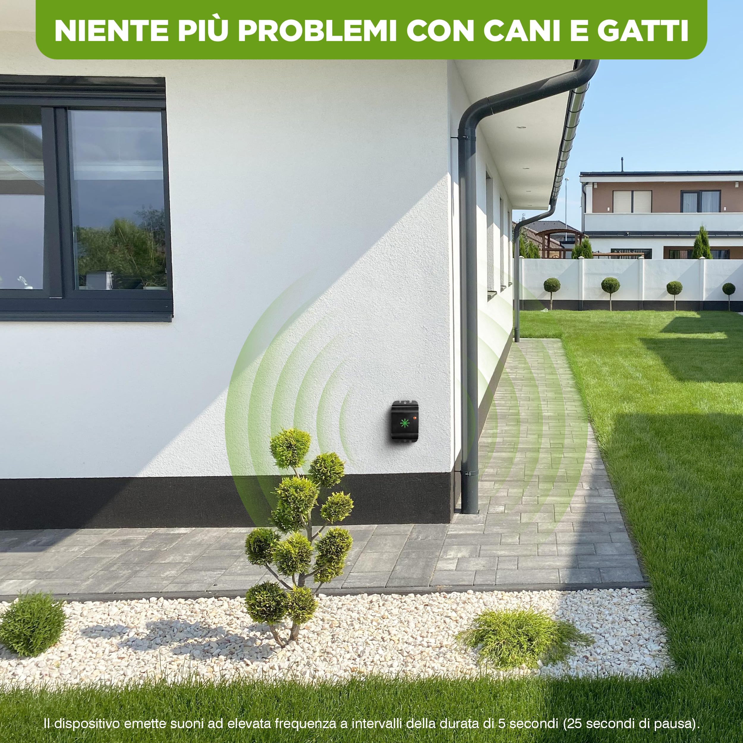 ISOTRONIC repellente animali ultrasuoni gatti cani dissuasore fienile giardino auto garage batteria raggio 40m² 3 pezzi efficace esterno interno protezione difesa mobile impermeabile stop parassiti