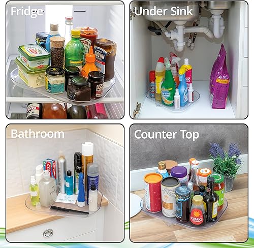 Miniatura 5 de Lazy Susan Organizador y tocadiscos de almacenamiento - Organizador de nevera ABS duradero Lazy Susan - Bandeja giratoria - Organizador giratorio