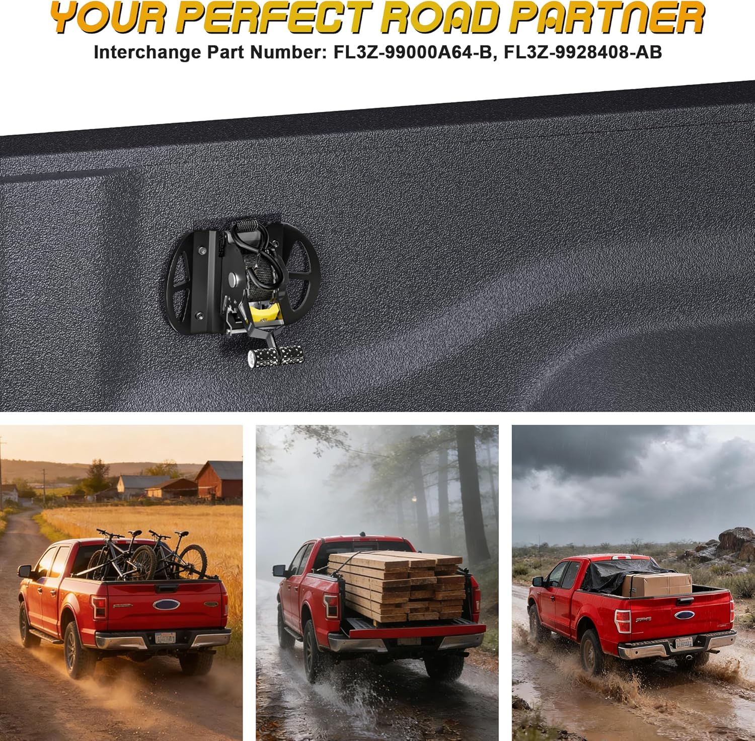 2PCS Retractable Ratchet Straps,Compatible with 2015-2025 Ford F150 Auto Retract Securing Strap,Integral Retractable Tie Down Straps for F250/F350/F450/F550,Retractable Truck Bed Ratchet Straps - Image 7