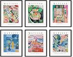 Haus and Hues Affiches esthétiques - Ensemble de 6 Matisse Wall Art, les imprimés, and Affiche d'exposition d'art, imprimé d'Art d'été (8" x 10", UNFRAMED)