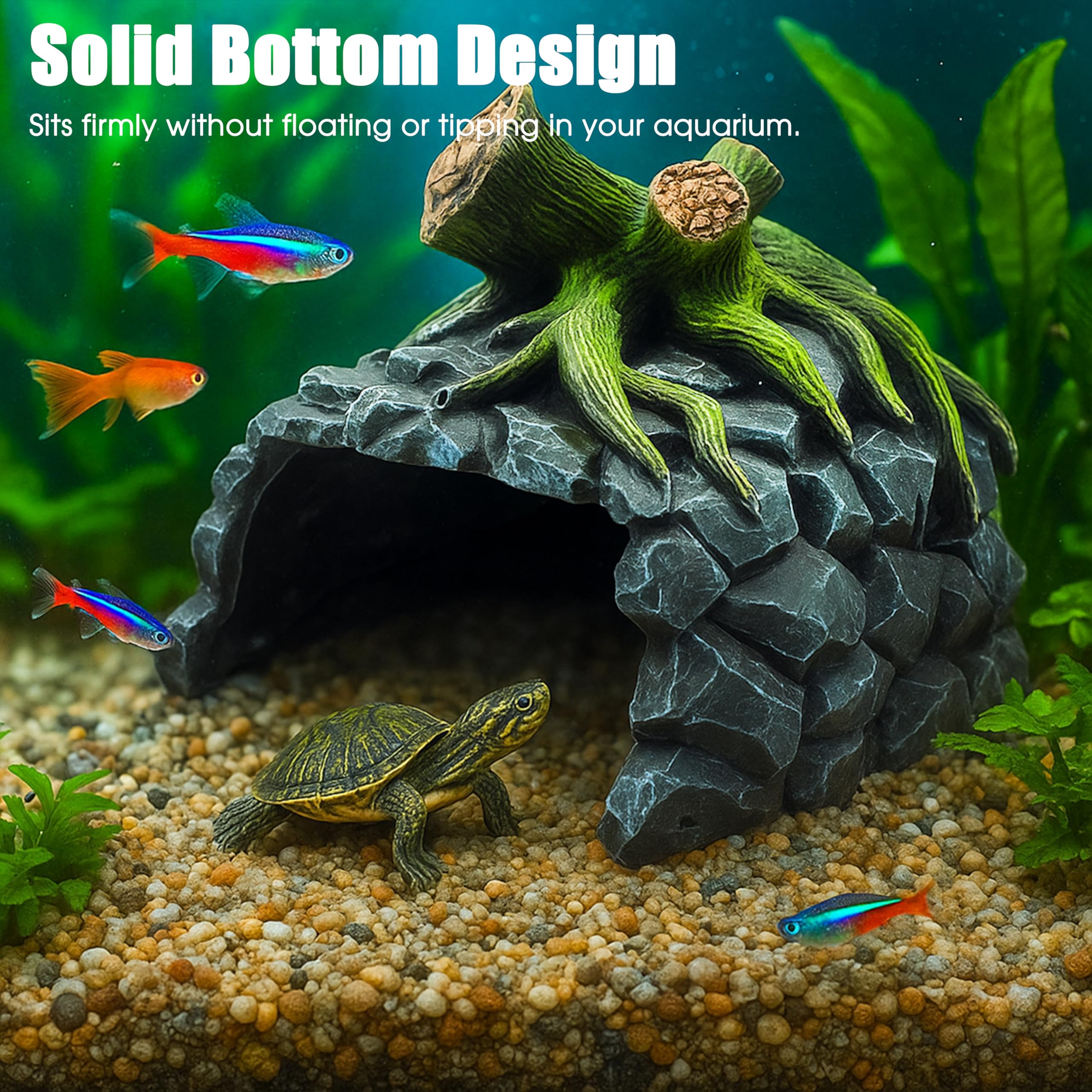 Betta - Decorazione per acquario, accessori per acquario con piante, decorazioni per acquario, grande ornamento per acquario, nascondiglio per pesci, accessori decorativi per acquari d'acqua dolce e