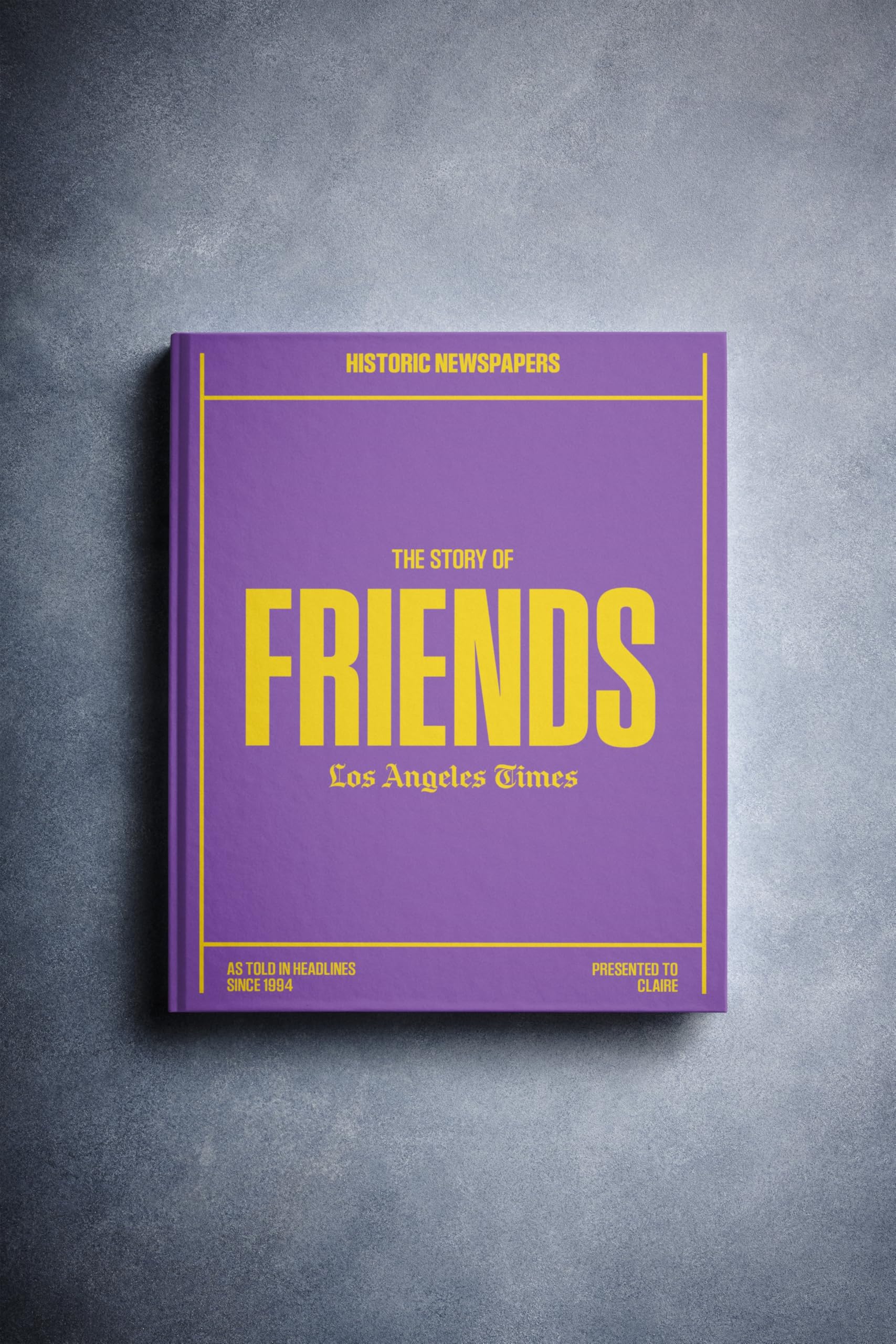 Historic Newspapers Signature Gifts - Entertainment History Book - Movie History Told Through Newspaper Coverage - Fan Gift Memorabilia - Add Name Printed for Free (Friends)