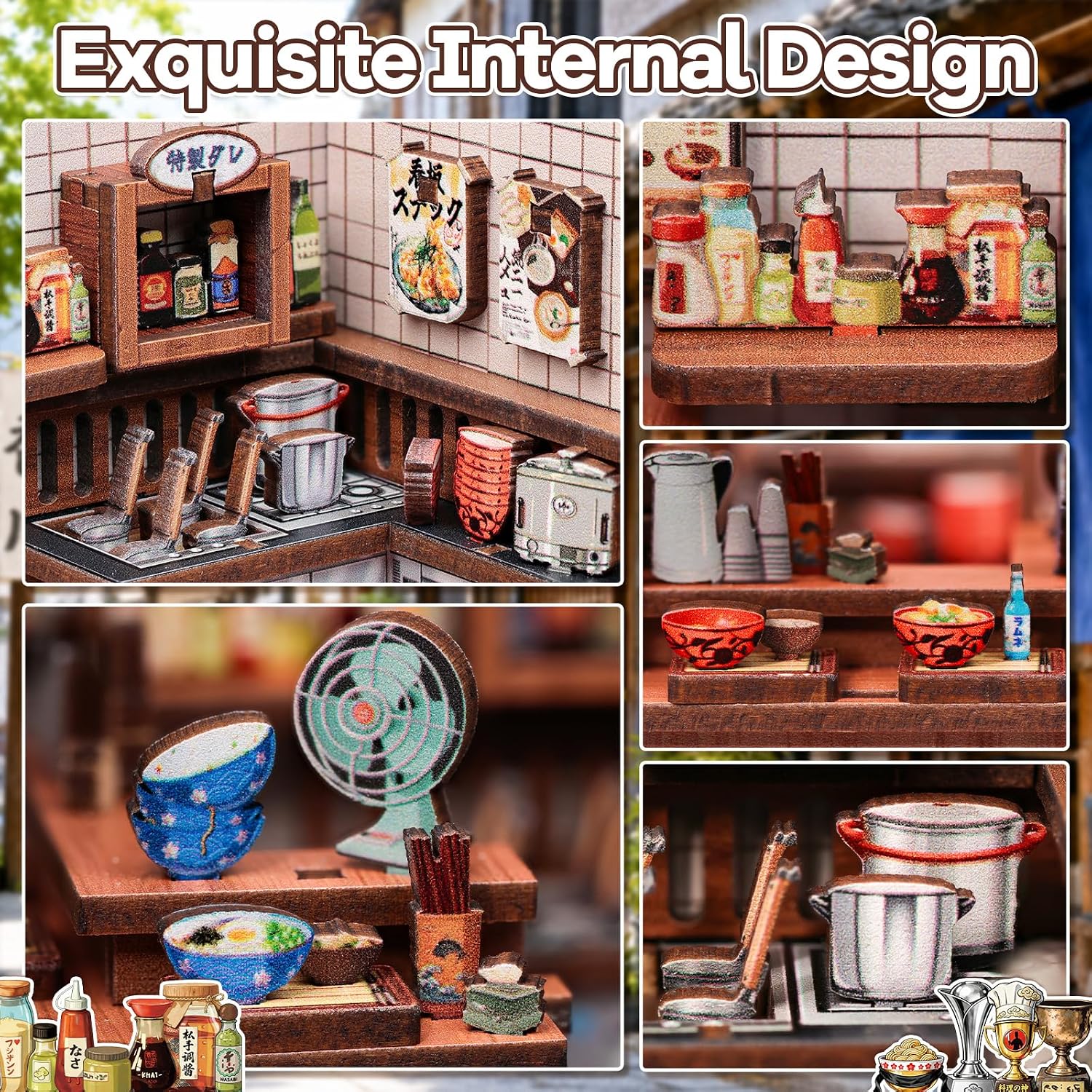 3D Wooden Puzzle for Beginners, Miniature House Kit for Adults, 103 PCS image 3
