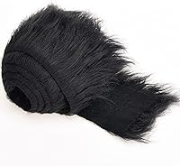 Vista 18 de Tiras precortadas de tela de piel sintética de felpa lanuda para gnomos, barba, cosplay, decoración enana (verde, 4 x 60 pulgadas)