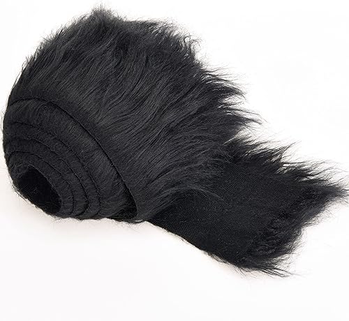 Miniatura 68 de Tiras precortadas de tela de piel sintética lanuda y esponjosa para gnomos, barba, cosplay, decoración enana (blanco, 8 x 60 pulgadas)