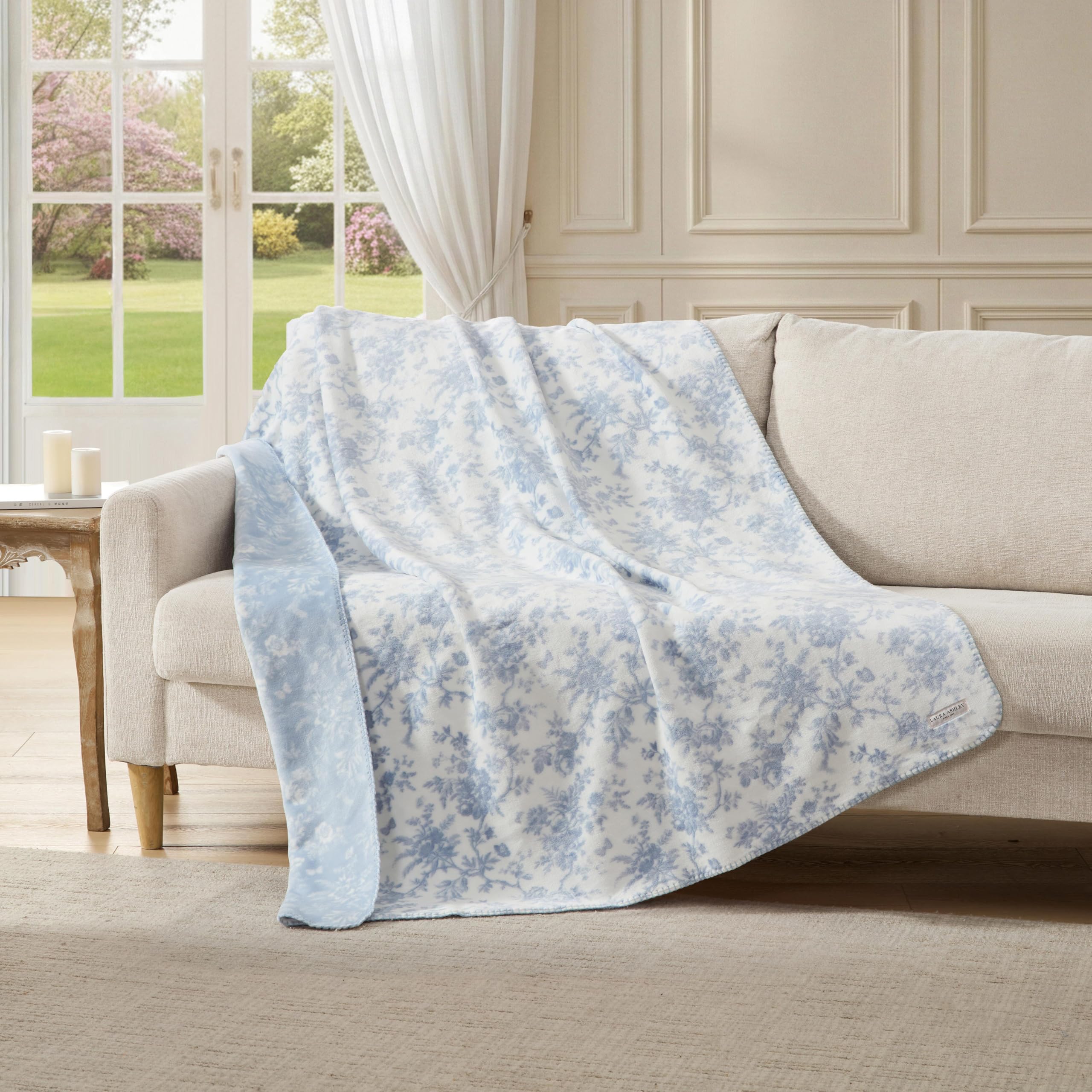 Amazon.co.jp: Laura Ashley - フラシ天スローブランケット、50x70