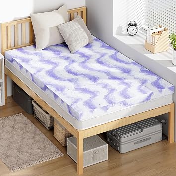 BedsPick Mattress Topper Twin XL - College Dorm 2 inch Gel Infused Memory Foam XL Twin Mattress Toppers,Soft Foam Pad Toppers for Pressure Relief,CertiPUR Certified,Twin XL Size