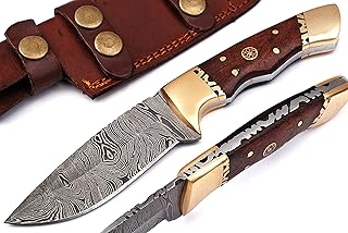 SHARD Handmade Damascus Hunting Knife, Full Tang Hunting Knife With Sheath, Fixed blade damascus knife, Survival Knife, Tactical Knife with Non-Slip Handle - SHARD