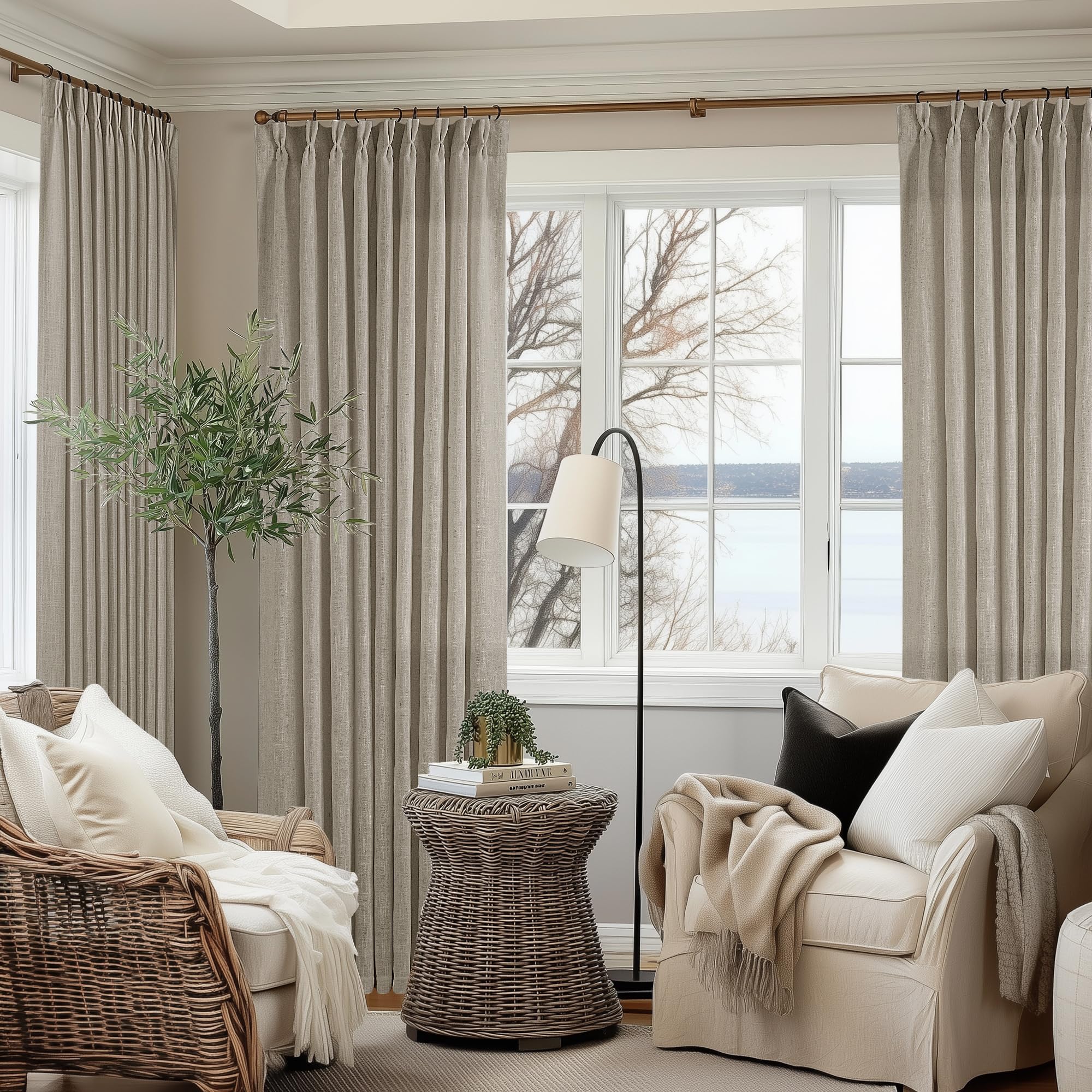 TWODRAPES Extra Wide Curtains 84 Inches Long 60 Inch Width Burlywood Birch — image 1