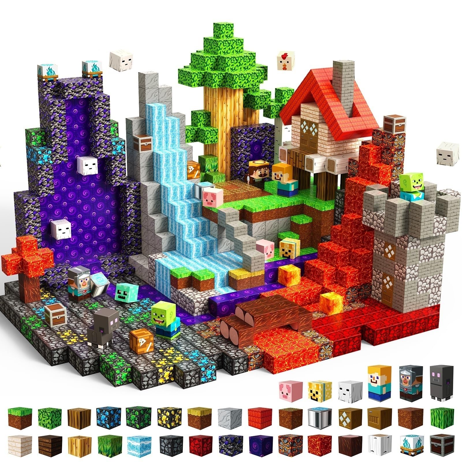 Magnetic Blocks - 150 PCS Magnetic Building Blocks for Kids, Magnet Building Cubes for Boys Girls, STEM Montessori Sensory Toys Stacking for 3 4 5 6 7 8 9 10 11 12 13 Birthday Gift