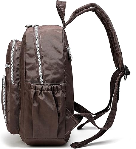 Miniatura 7 de Mini mochila impermeable de senderismo para laptop para mujeres y hombres, mochila de viaje, Marrón