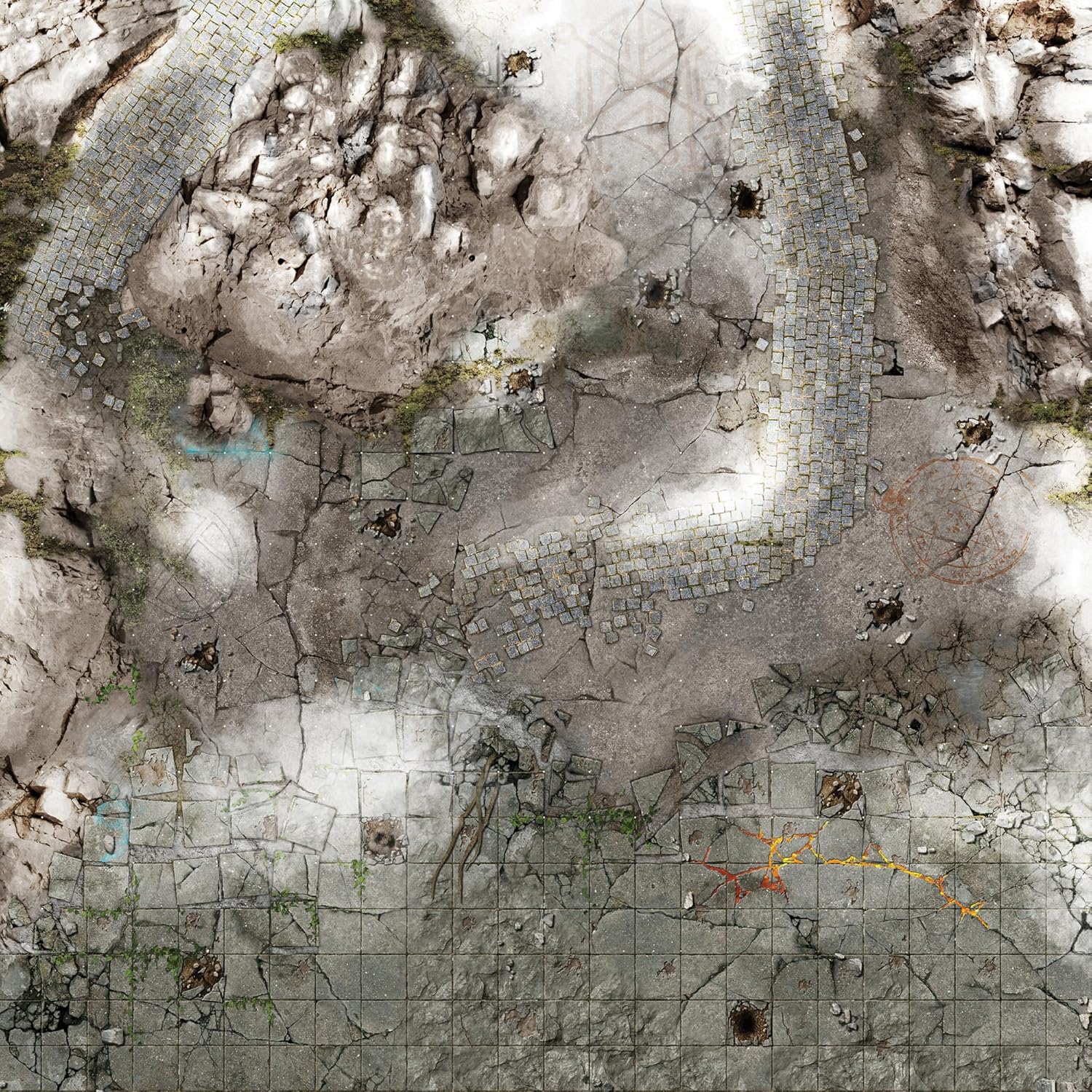 Battle Systems Frosty Crags Gaming Mat 2x2 - Grid