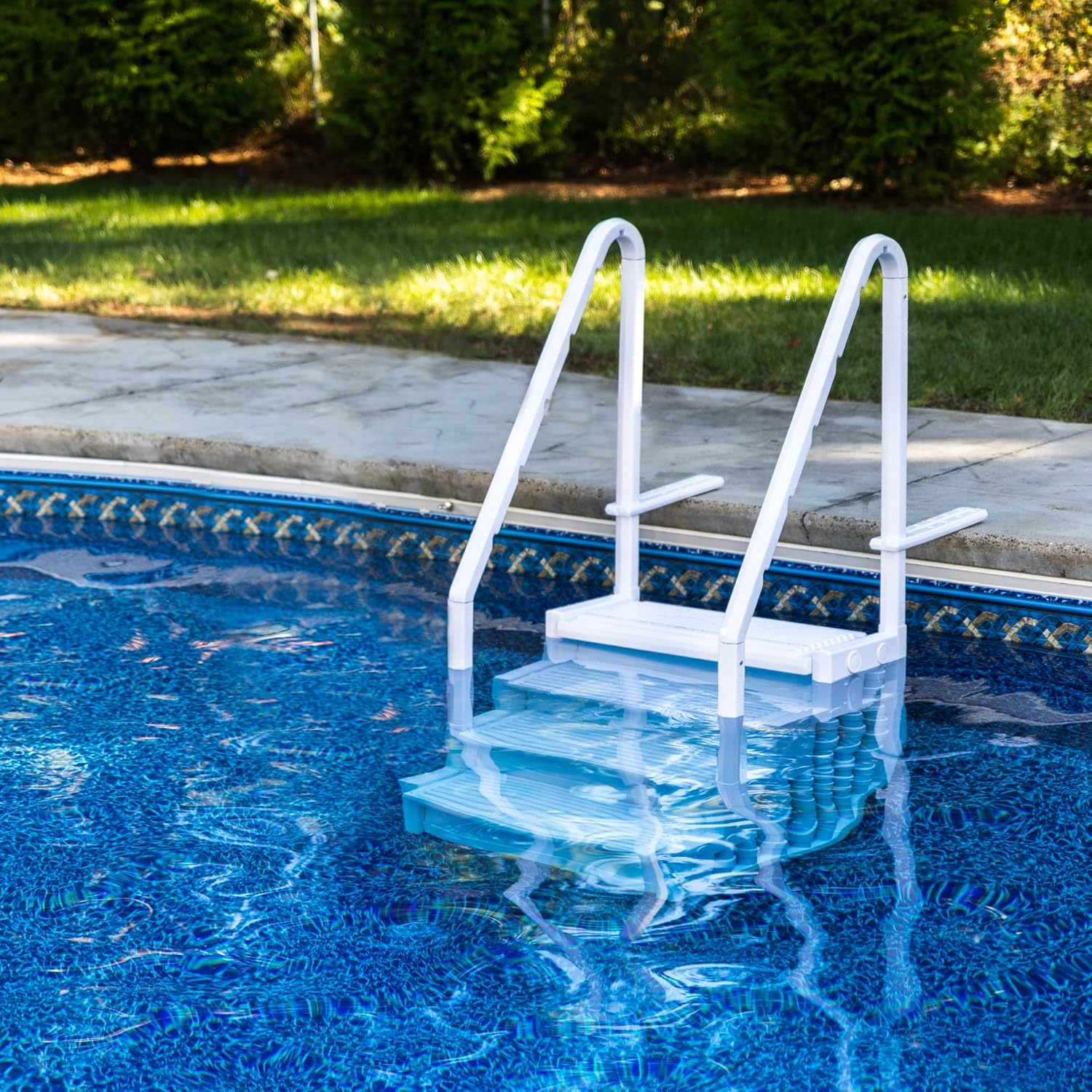 Blue Torrent Easy Pool Step Ladder for Above-Ground Pools : Patio, Lawn & Garden
