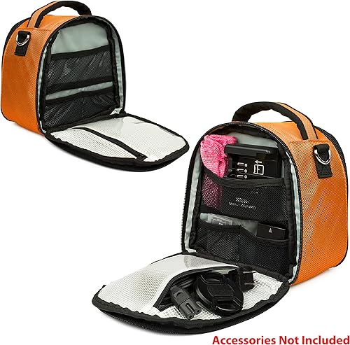 Miniatura 6 de Bolsa de hombro de viaje Estuche de transporte (naranja) para Nikon Coolpix L120, V1, P100, P500, P7000, P7100, D3800, D800 Digital SLR DSLR Cámara