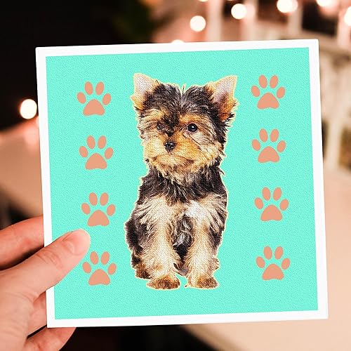 Miniatura 7 de 3dRose Yorkie Tea Cup - Tarjetas de felicitación, 6 x 6 pulgadas, juego de 6 (gc_212720_1)