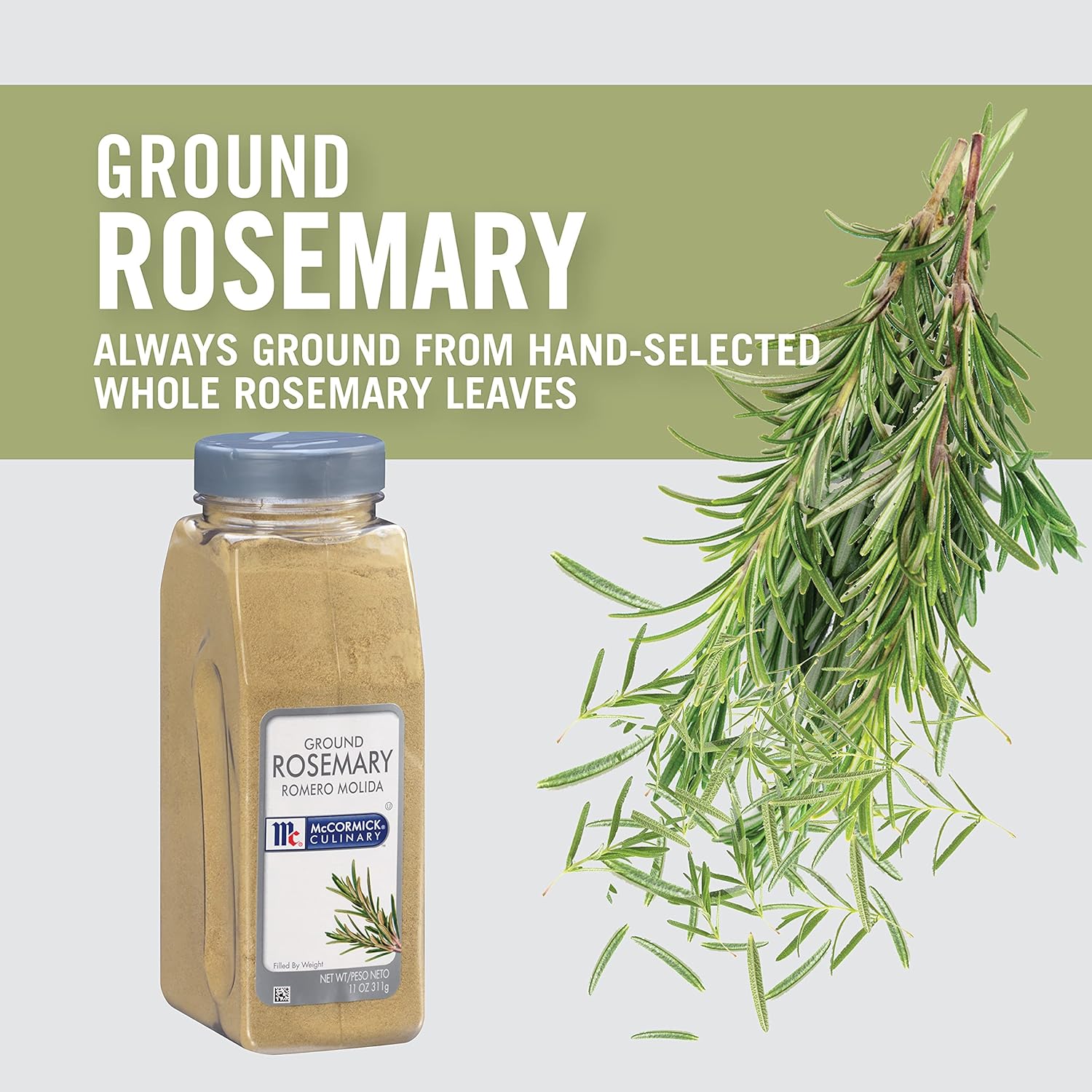 McCormick Culinary Ground Rosemary, 11 oz - One 11 Ounce Container of Ground Rosemary Leaves, Use to Enhance Lamb Dishes, Soups, Marinades and More