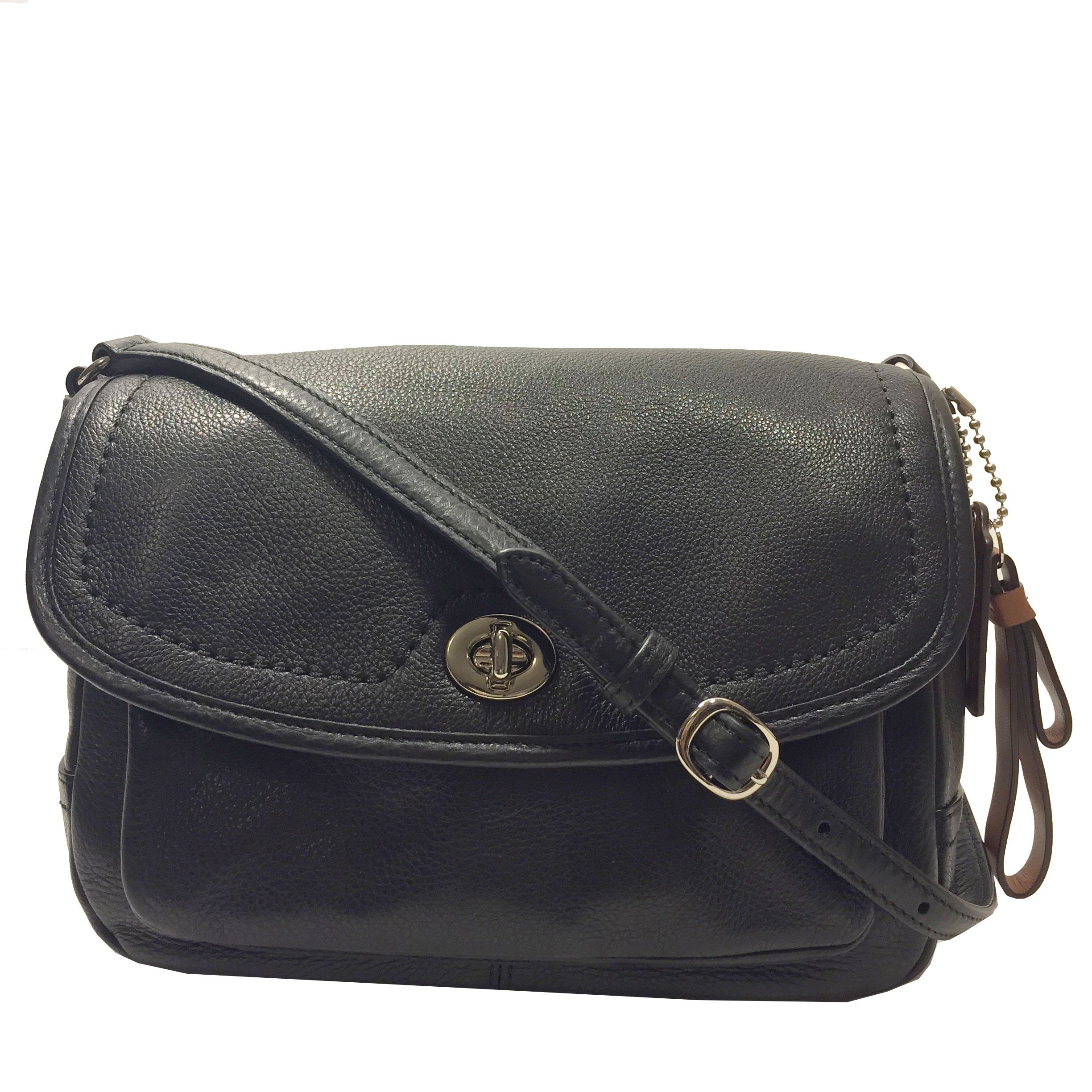 Coach Park Leather Violet Flap Crossbody Black 28725 | Desertcart 