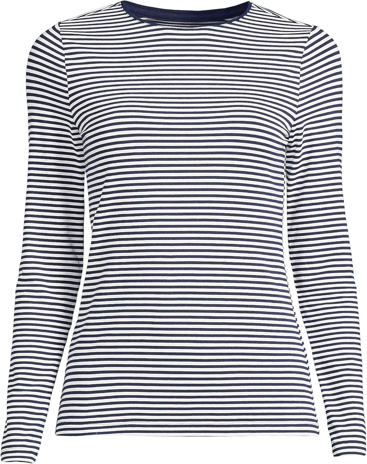 Lands' End Women's Plus Size Lightweight Jersey Skimming Long Sleeve Crew Neck T-Shirt - Image 2