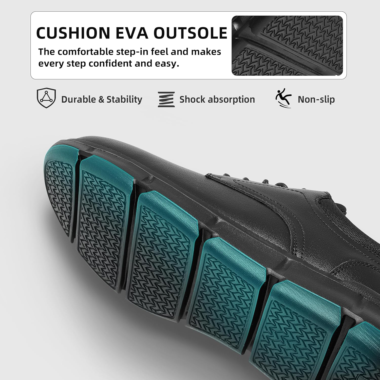 Mens Orthopedic Wide Business Leather Dress Shoes - Arch Support Plantar Fasciitis Classic Oxford - Comfortable Cap Toe Orthotics Patent Tuxedo Sneakers for Foot and Heel Pain Relief - Image 8